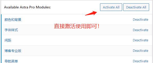 Astra pro高级版激活使用