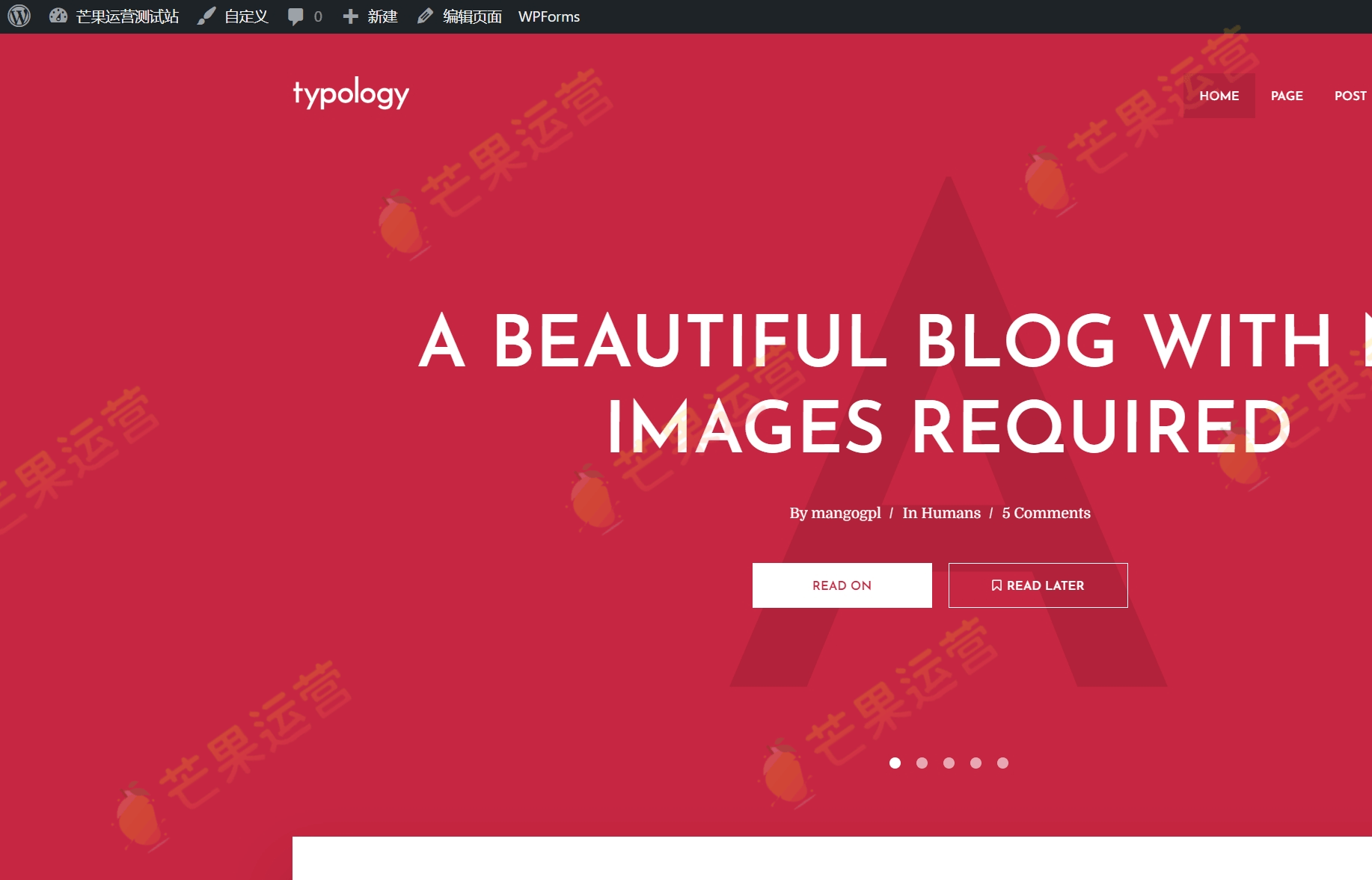 Typology 基于文本的最小 WordPress 博客主题破解版下载